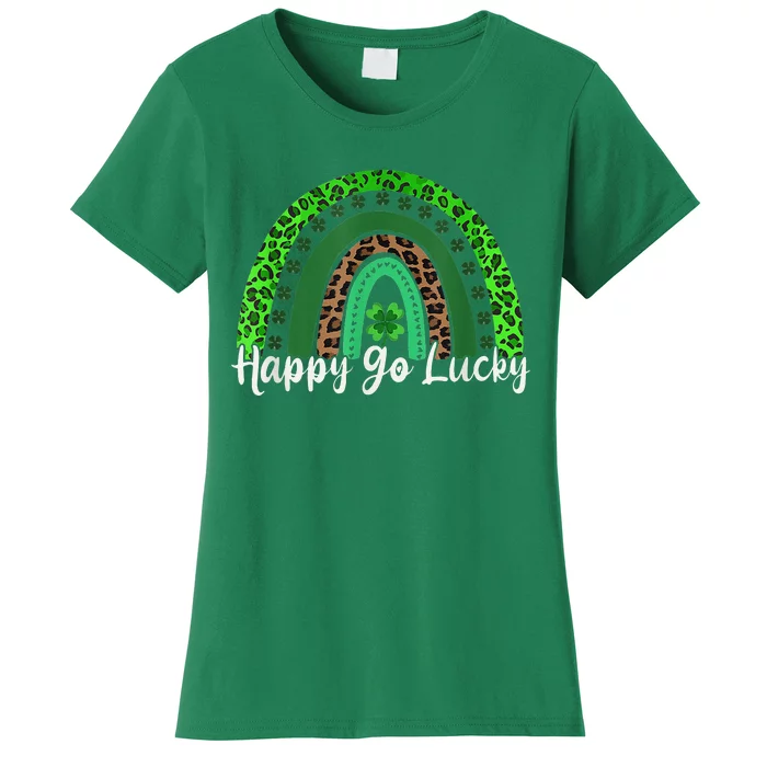 HAPPY GO LUCKY Irish Shamrock St. Patrick's Day Women's T-Shirt