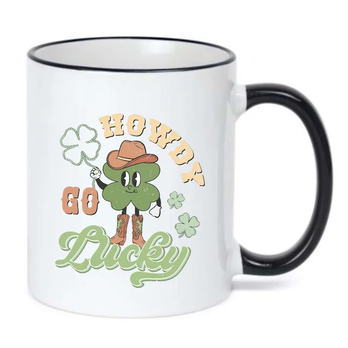 Howdy Go Lucky Funny St Patrick's Day Western Cowboy Lucky Vibes Black Color Changing Mug