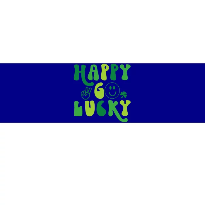 Happy Go Lucky St Patricks Day Smile Lucky Clover Shamrock Meaningful Gift Bumper Sticker