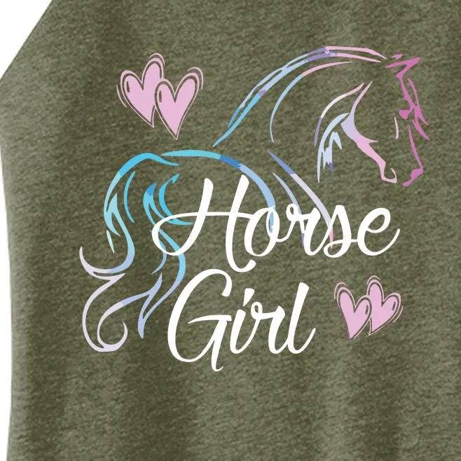 HORSE GIRL Love Horses Riding Rider Women Gift Women’s Perfect Tri Rocker Tank