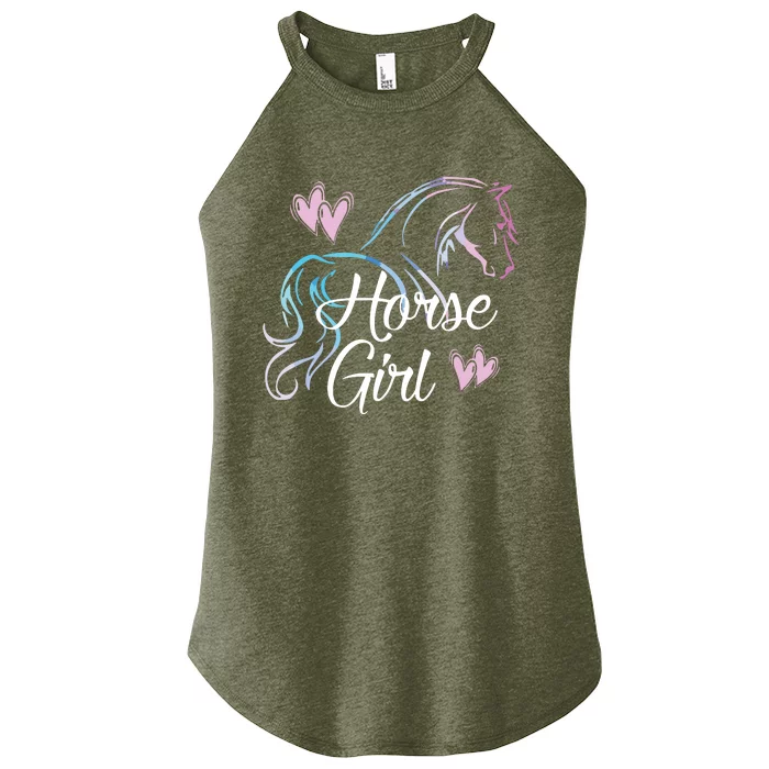 HORSE GIRL Love Horses Riding Rider Women Gift Women’s Perfect Tri Rocker Tank