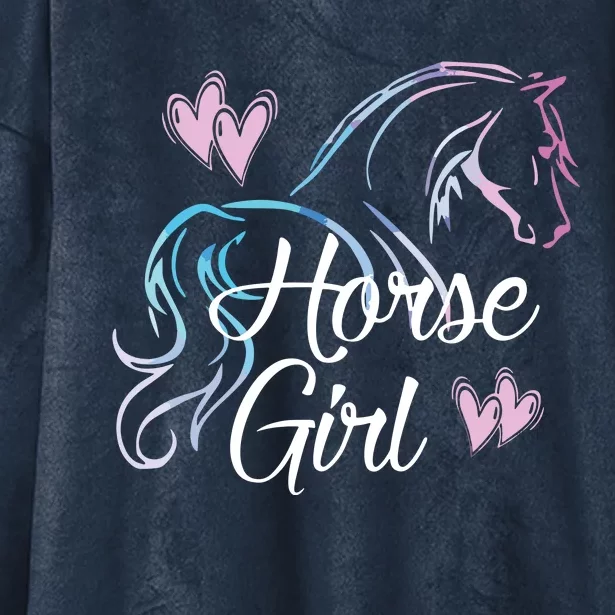 HORSE GIRL Love Horses Riding Rider Women Gift Hooded Wearable Blanket