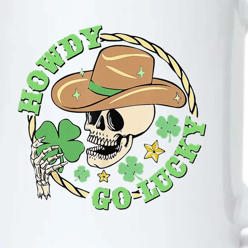 Howdy Go Lucky Cow Skull St Patricks Day Irish Shamrock Black Color Changing Mug