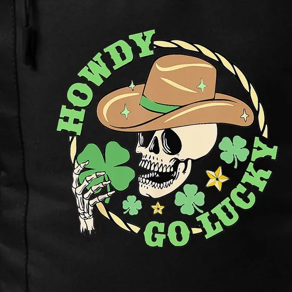 Howdy Go Lucky Cow Skull St Patricks Day Irish Shamrock Daily Commute Backpack