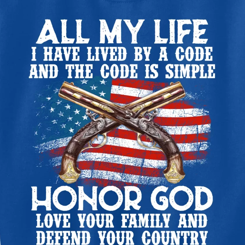 Honor God Love Family Defend Country Military Police Army Funny Gift Kids Sweatshirt