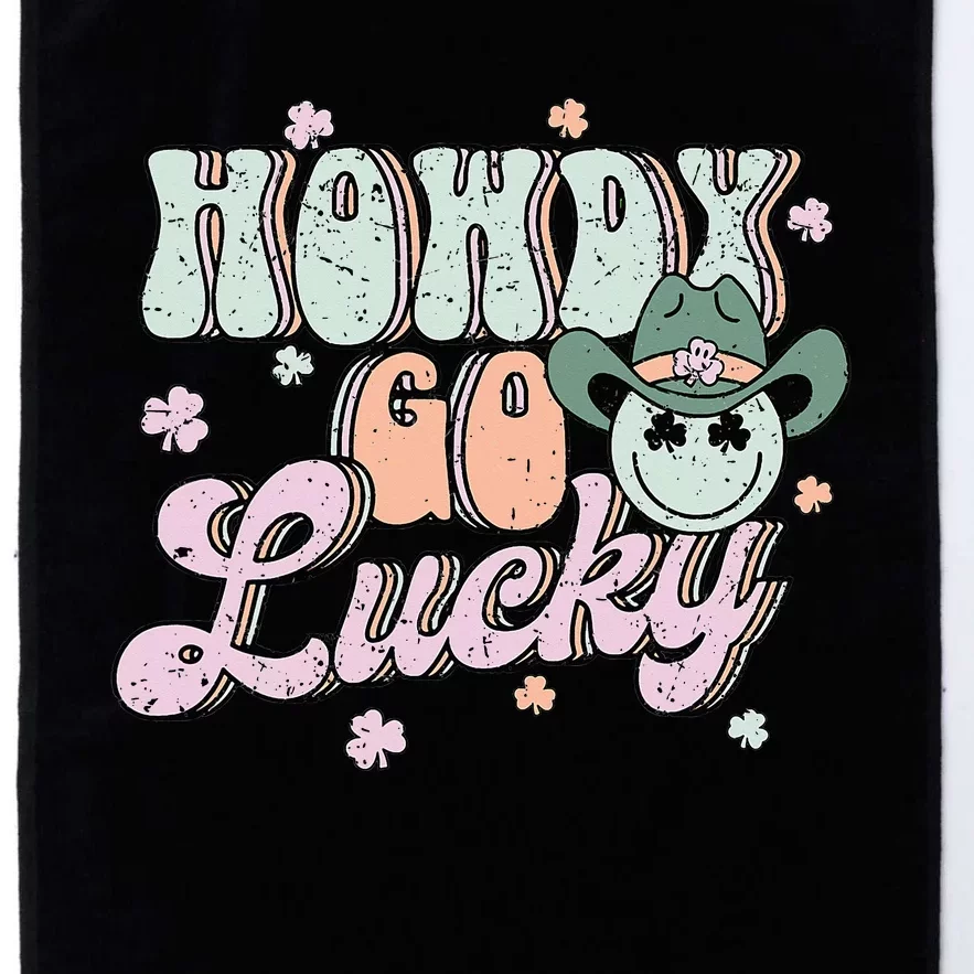 Howdy Go Lucky Happy St Patricks Day Cow Irish Shamrock Platinum Collection Golf Towel