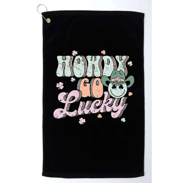 Howdy Go Lucky Happy St Patricks Day Cow Irish Shamrock Platinum Collection Golf Towel