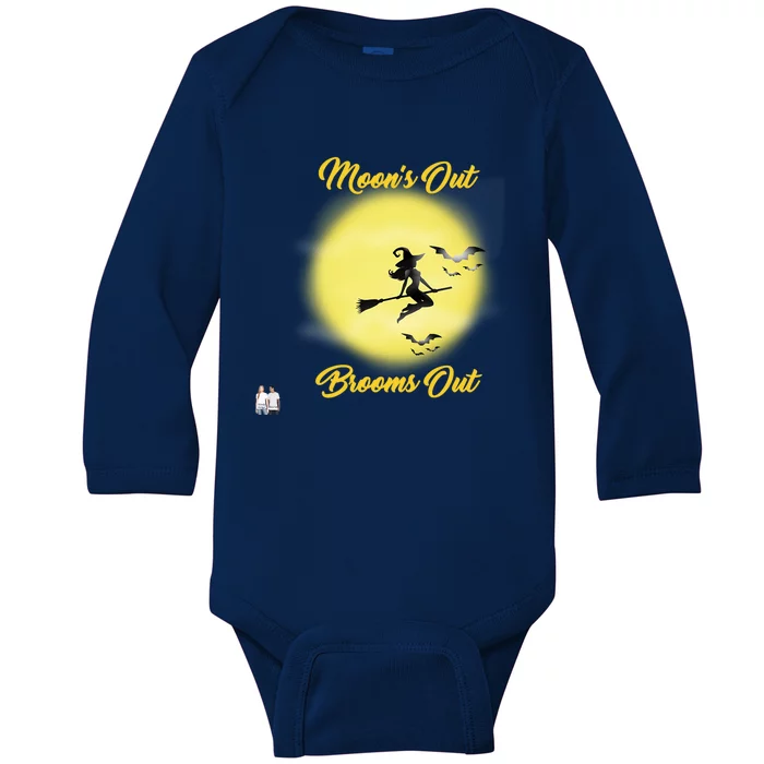 Halloween Gift MoonS Out Brooms Out Gift Baby Long Sleeve Bodysuit