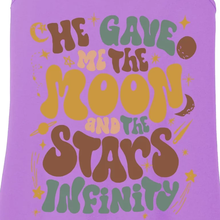 He Gave Me The Moon And The Stars Infinity Belly And Conrad Infinity Ladies Essential Tank