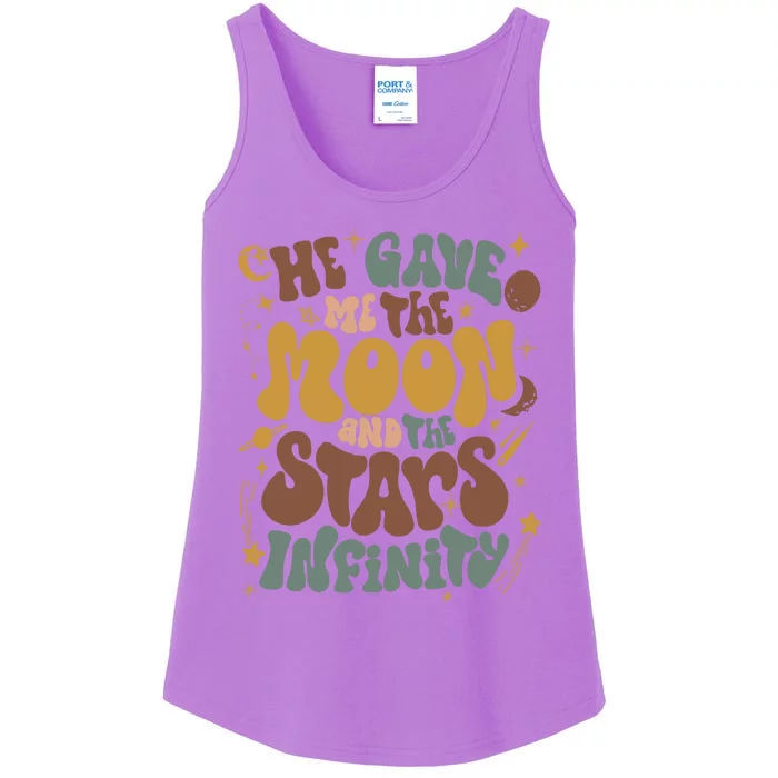 He Gave Me The Moon And The Stars Infinity Belly And Conrad Infinity Ladies Essential Tank