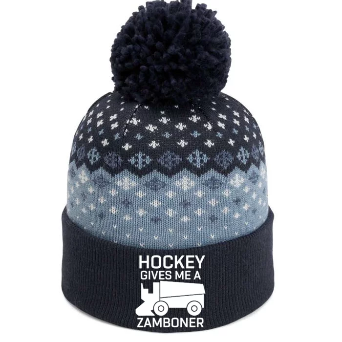 Hockey Gives Me A Zamboner Funny Hockey The Baniff Cuffed Pom Beanie