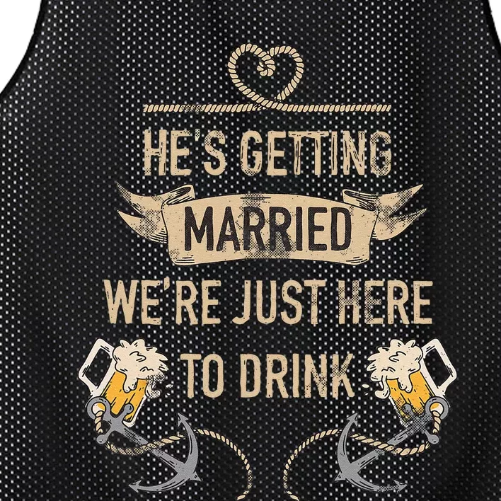 Hes Getting Married Funny Groomsmen Bachelor Party Mesh Reversible Basketball Jersey Tank