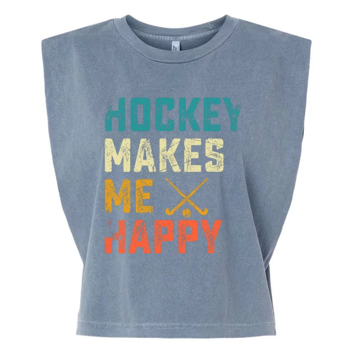 Hockey Gives Me A Zamboner Funny Hockey Garment-Dyed Women's Muscle Tee