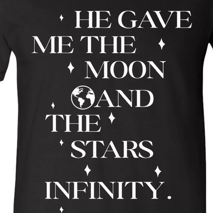 He Gave Me The Moon And The Stars Infinity Belly And Conrad Infinity V-Neck T-Shirt