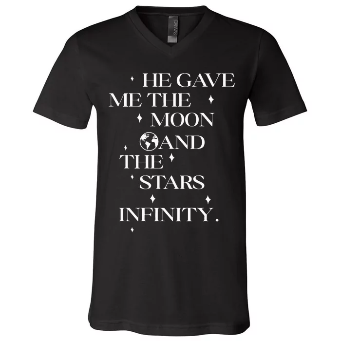 He Gave Me The Moon And The Stars Infinity Belly And Conrad Infinity V-Neck T-Shirt