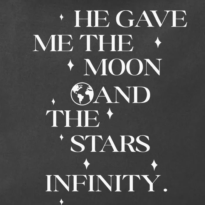 He Gave Me The Moon And The Stars Infinity Belly And Conrad Infinity Zip Tote Bag