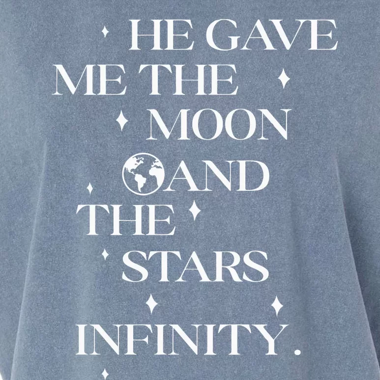 He Gave Me The Moon And The Stars Infinity Belly And Conrad Infinity Garment-Dyed Women's Muscle Tee