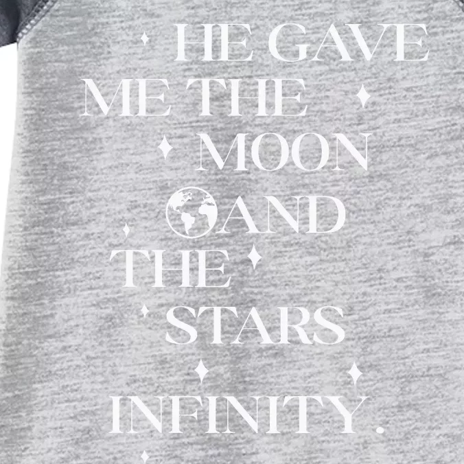 He Gave Me The Moon And The Stars Infinity Belly And Conrad Infinity Infant Baby Jersey Bodysuit