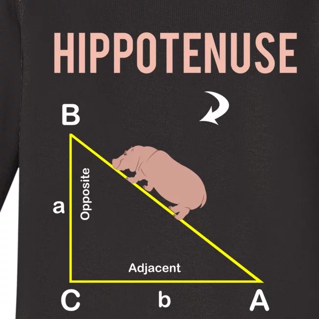 Hippotenuse Geometry Math Joke Hypotenuse Nerd Geek Teacher Baby Long Sleeve Bodysuit