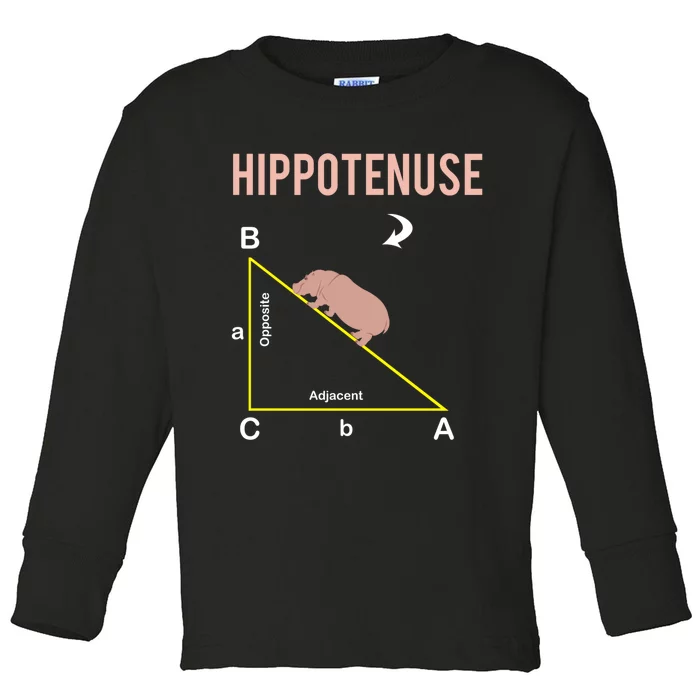 Hippotenuse Geometry Math Joke Hypotenuse Nerd Geek Teacher Toddler Long Sleeve Shirt