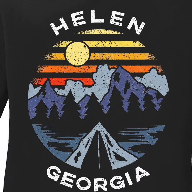 Helen Georgia Mountains Lake Ga Vacation Souvenir Ladies Long Sleeve Shirt