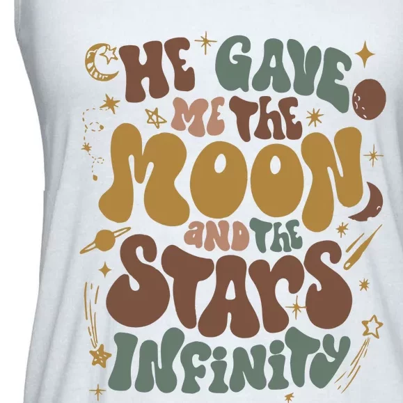 He Gave Me The Moon And The Stars Infinity Belly And Conrad Infinity Ladies Essential Flowy Tank