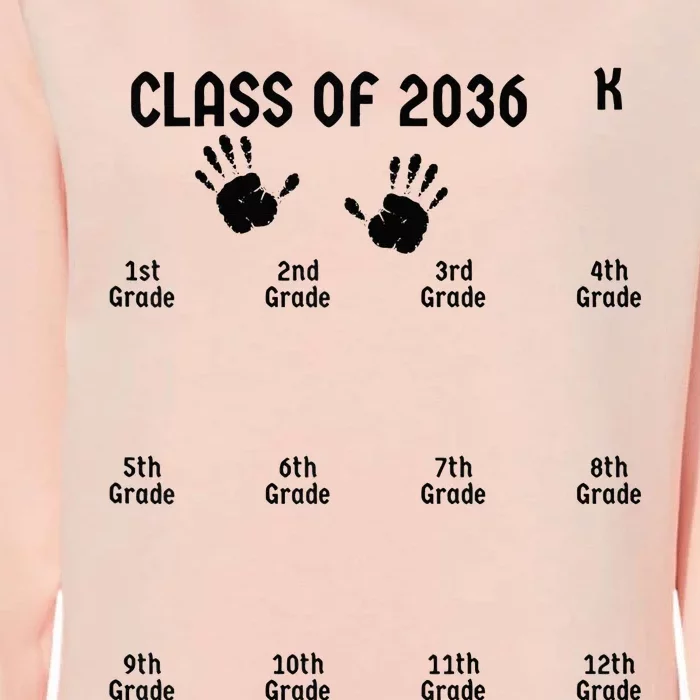 Handprint Graduation Men Women Class Of 2036 Grow With Me Womens California Wash Sweatshirt