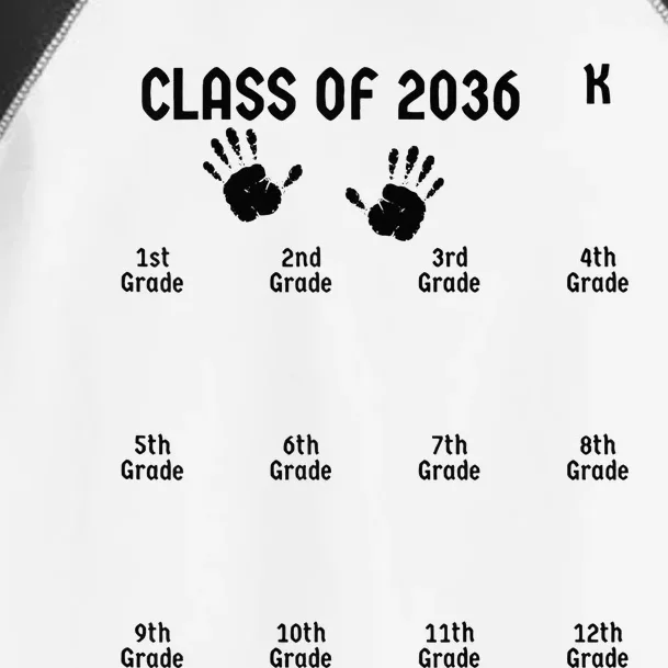 Handprint Graduation Men Women Class Of 2036 Grow With Me Toddler Fine Jersey T-Shirt