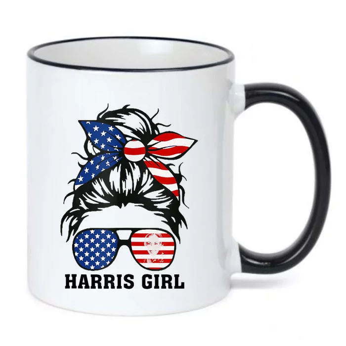 Harris Girl Messy Bun 2024 Vote President Kamala Campaign Black Color Changing Mug