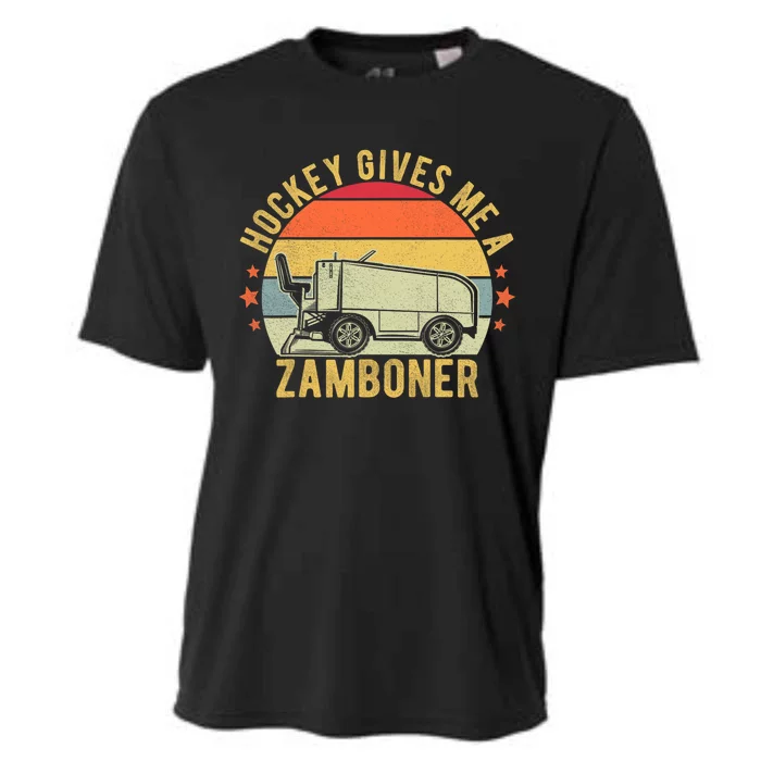 Hockey Gives Me A Zamboner Funny Hockey Fan Cooling Performance Crew T-Shirt