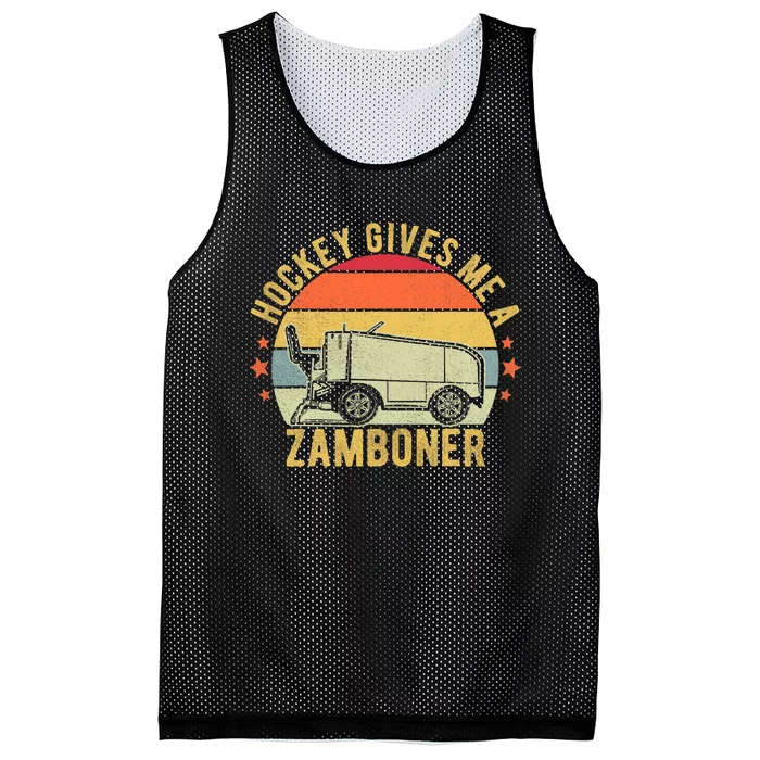 Hockey Gives Me A Zamboner Funny Hockey Fan Mesh Reversible Basketball Jersey Tank