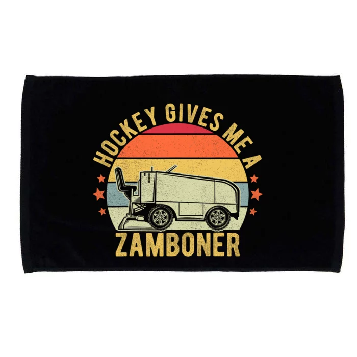 Hockey Gives Me A Zamboner Funny Hockey Fan Microfiber Hand Towel