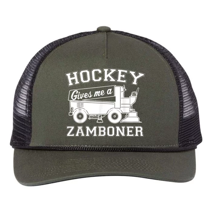 Hockey Gives Me A Zamboner Retro Rope Trucker Hat Cap