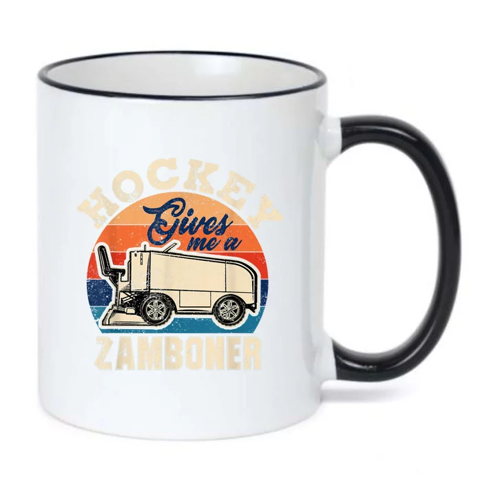 Hockey Gives Me A Zamboner Funny Hockey Fan Men Black Color Changing Mug