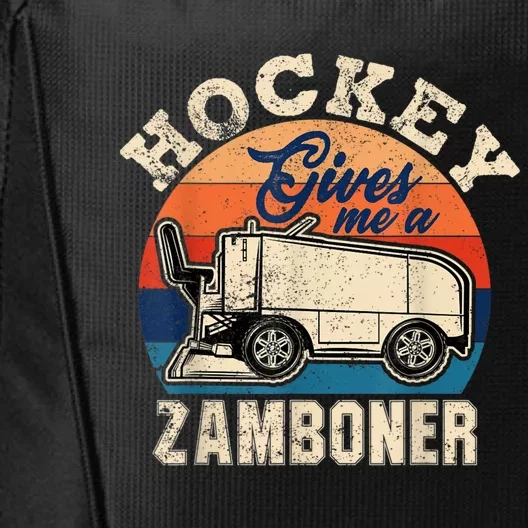 Hockey Gives Me A Zamboner Funny Hockey Fan Men City Backpack