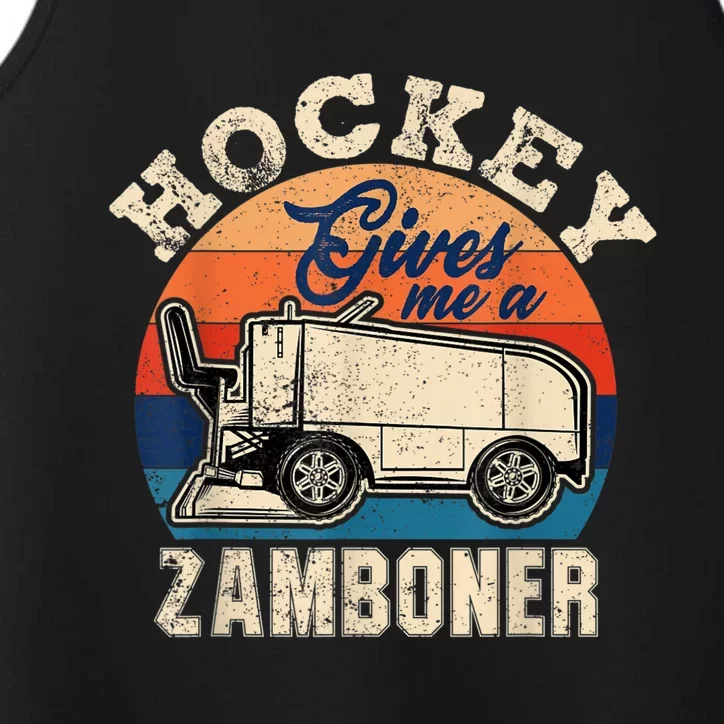 Hockey Gives Me A Zamboner Funny Hockey Fan Men Performance Tank