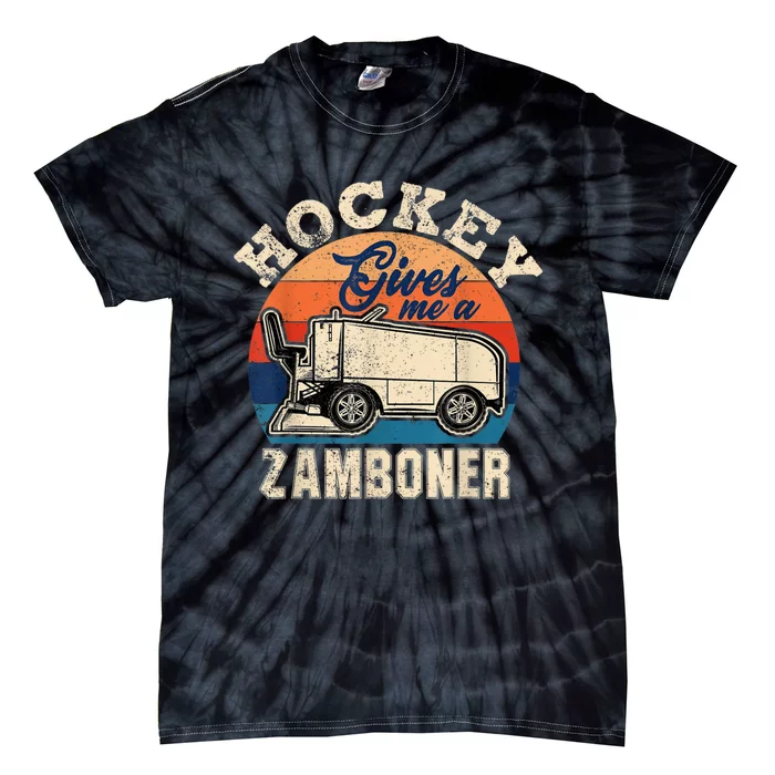 Hockey Gives Me A Zamboner Funny Hockey Fan Men Tie-Dye T-Shirt