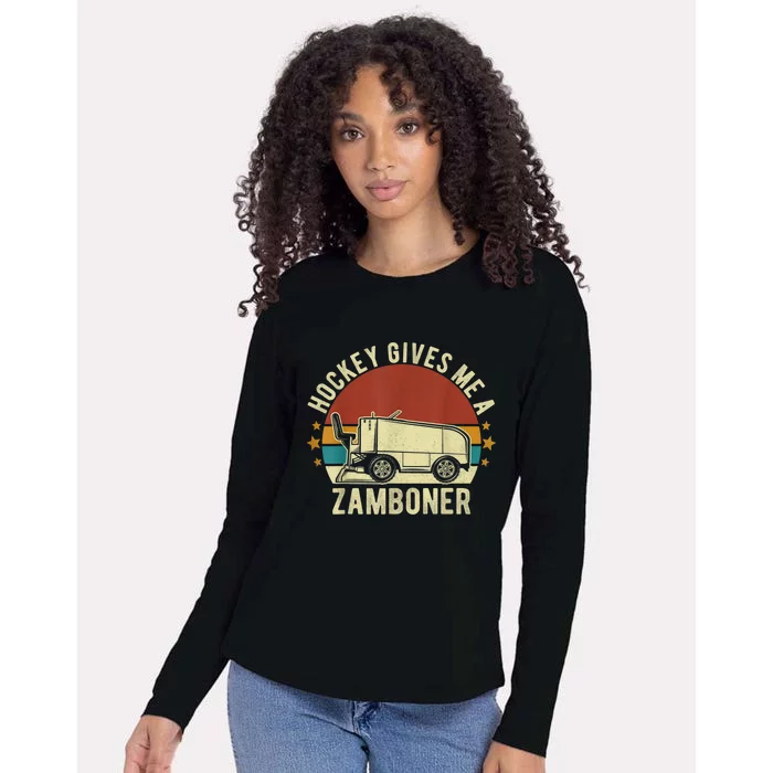 Hockey Gives Me A Zamboner Funny Hockey Fan Men Womens Cotton Relaxed Long Sleeve T-Shirt