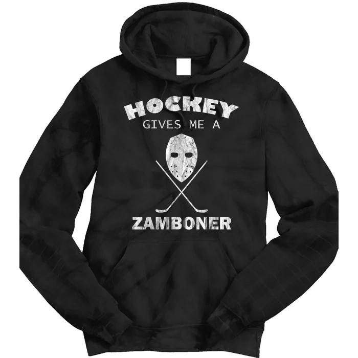 Hockey Gives Me A Zamboner Funny Hockey Fan Tie Dye Hoodie