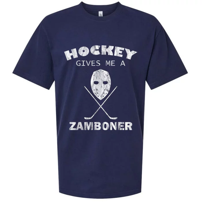 Hockey Gives Me A Zamboner Funny Hockey Fan Sueded Cloud Jersey T-Shirt