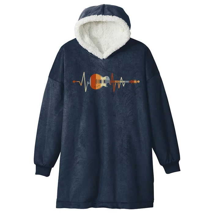 Heartbeat Guitar Meaningful Gift Hooded Wearable Blanket