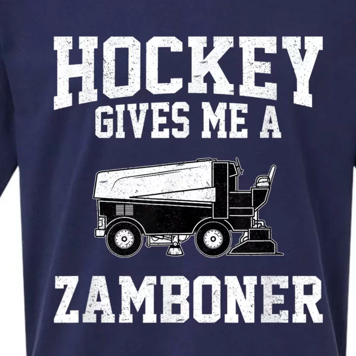 Hockey Gives Me A Zamboner Funny Hockey Sueded Cloud Jersey T-Shirt