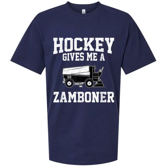 Hockey Gives Me A Zamboner Funny Hockey Sueded Cloud Jersey T-Shirt