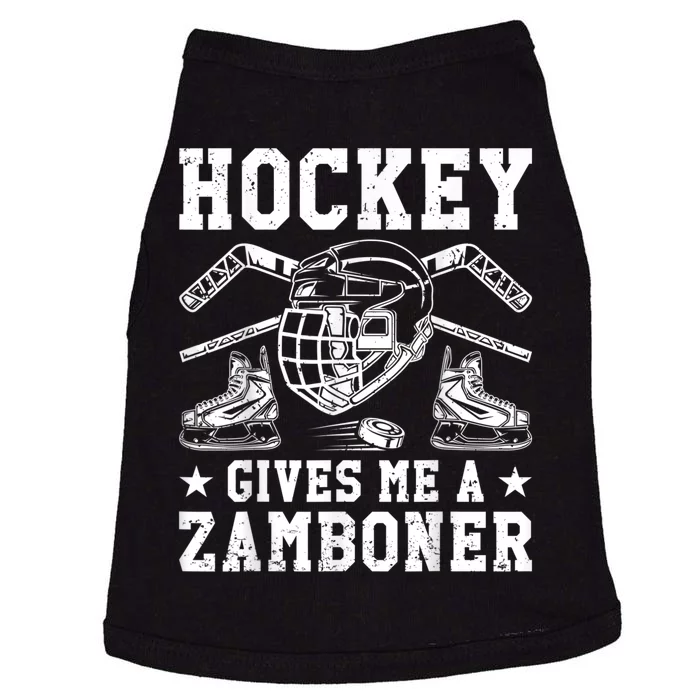 Hockey Gives Me A Zamboner Funny Ice Hockey Doggie Tank