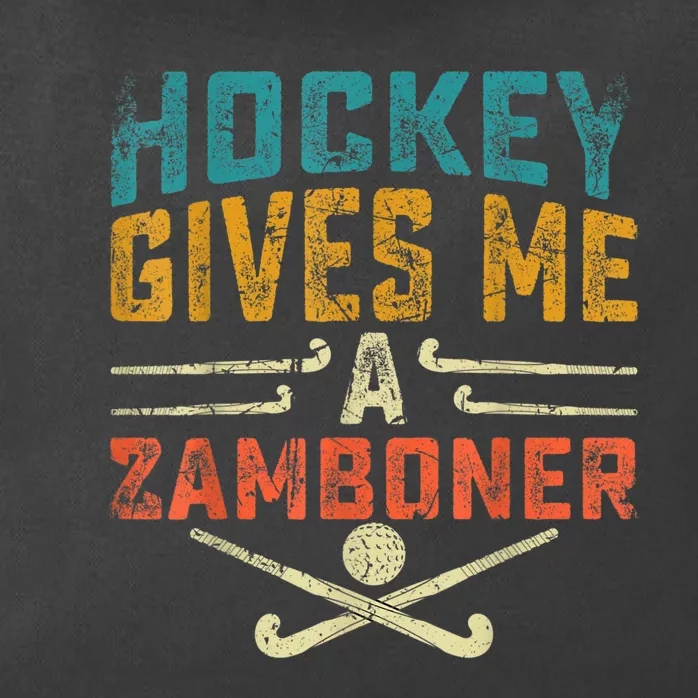 Hockey Gives Me A Zamboner Funny Hockey Zip Tote Bag