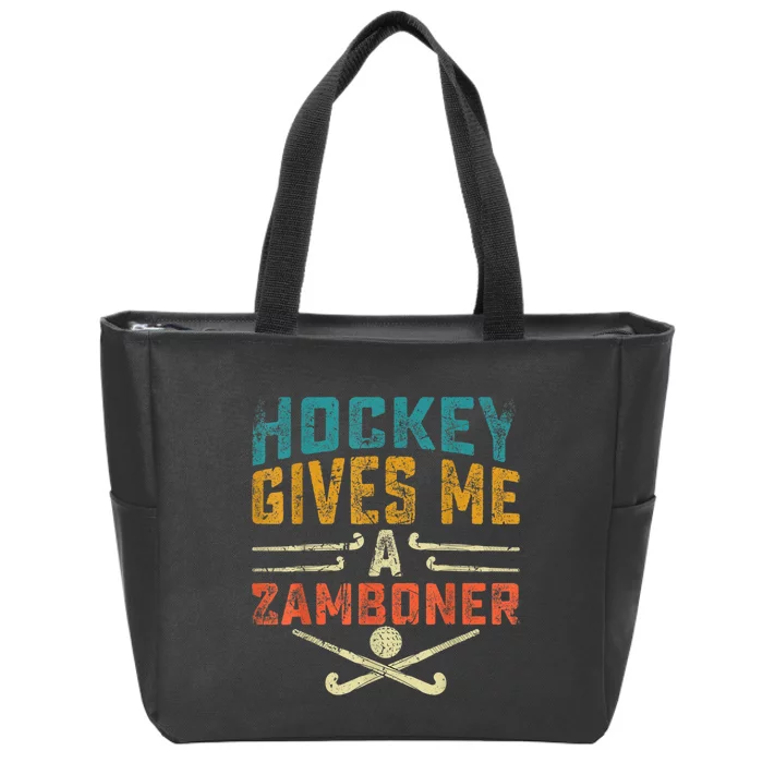 Hockey Gives Me A Zamboner Funny Hockey Zip Tote Bag