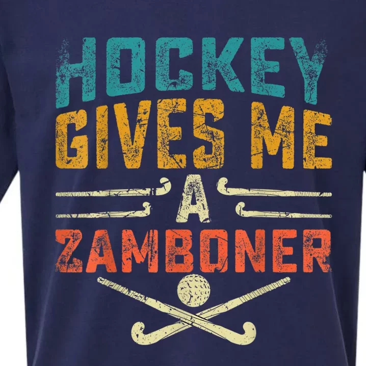 Hockey Gives Me A Zamboner Funny Hockey Sueded Cloud Jersey T-Shirt