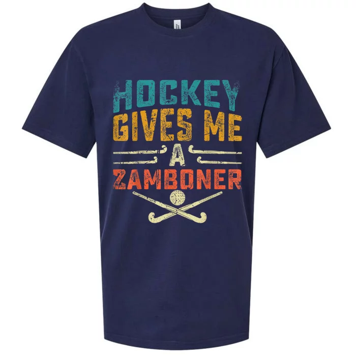 Hockey Gives Me A Zamboner Funny Hockey Sueded Cloud Jersey T-Shirt