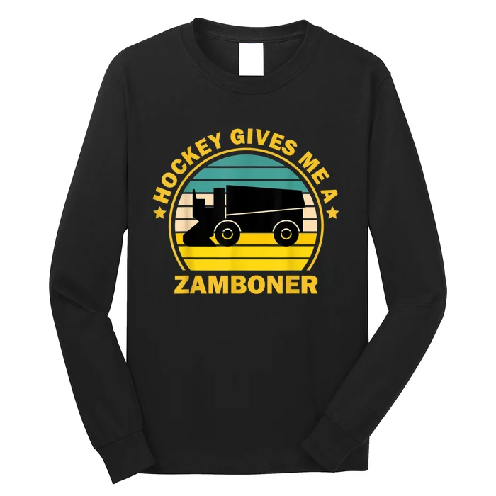 Hockey Gives Me A Zamboner Funny Hockey Fan Men Long Sleeve Shirt