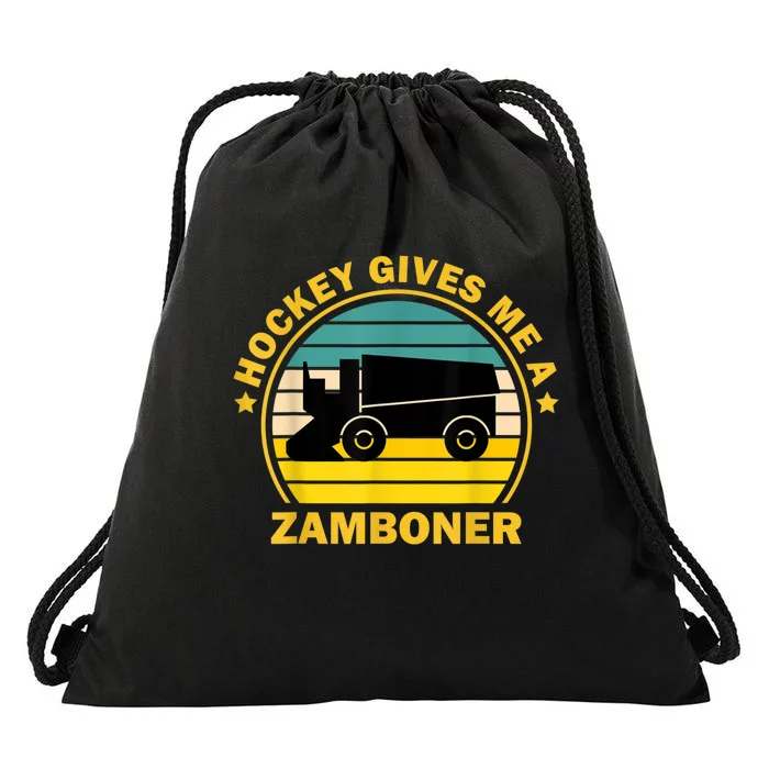 Hockey Gives Me A Zamboner Funny Hockey Fan Men Drawstring Bag